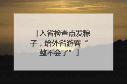 入省检查点发粽子，给外省游客“整不会了”