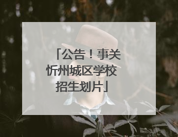 公告！事关忻州城区学校招生划片