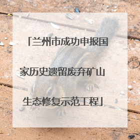 兰州市成功申报国家历史遗留废弃矿山生态修复示范工程