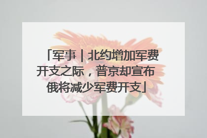军事｜北约增加军费开支之际，普京却宣布俄将减少军费开支