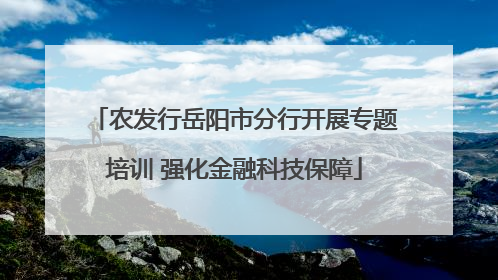 农发行岳阳市分行开展专题培训 强化金融科技保障