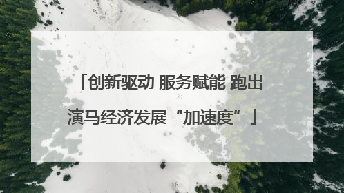 创新驱动 服务赋能 跑出演马经济发展“加速度”