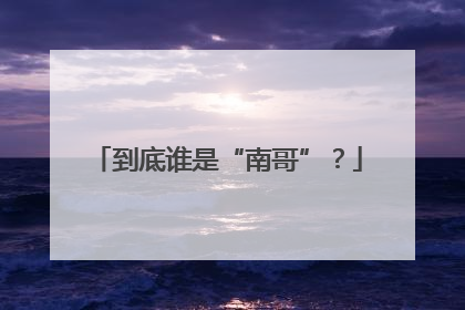 到底谁是“南哥”？