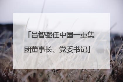吕智强任中国一重集团董事长、党委书记