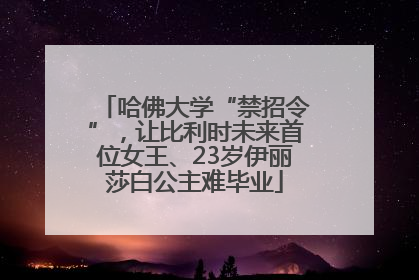哈佛大学“禁招令”，让比利时未来首位女王、23岁伊丽莎白公主难毕业
