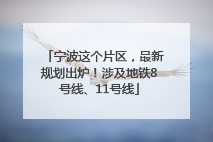 宁波这个片区，最新规划出炉！涉及地铁8号线、11号线