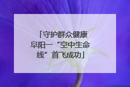 守护群众健康 阜阳一“空中生命线”首飞成功