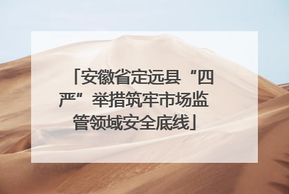 安徽省定远县“四严”举措筑牢市场监管领域安全底线