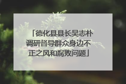 德化县县长吴志朴调研督导群众身边不正之风和腐败问题