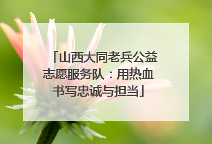 山西大同老兵公益志愿服务队：用热血书写忠诚与担当