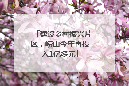 建设乡村振兴片区，崂山今年再投入1亿多元