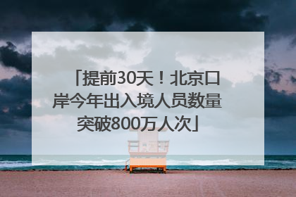 提前30天！北京口岸今年出入境人员数量突破800万人次