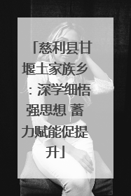 慈利县甘堰土家族乡：深学细悟强思想 蓄力赋能促提升