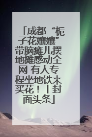 成都“栀子花孃孃”带脑瘫儿摆地摊感动全网 有人专程坐地铁来买花！丨封面头条
