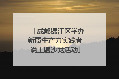 成都锦江区举办新质生产力实践者说主题沙龙活动