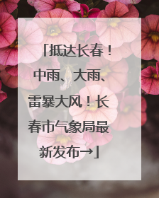 抵达长春！中雨、大雨、雷暴大风！长春市气象局最新发布→