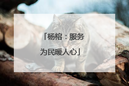 杨榕：服务为民暖人心