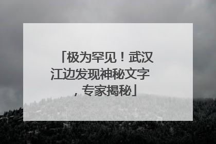 极为罕见！武汉江边发现神秘文字，专家揭秘
