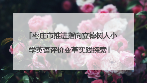 枣庄市推进指向立德树人小学英语评价变革实践探索