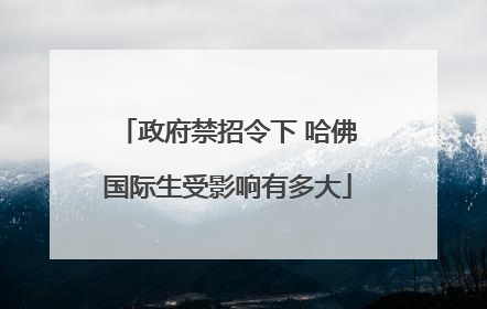 政府禁招令下 哈佛国际生受影响有多大