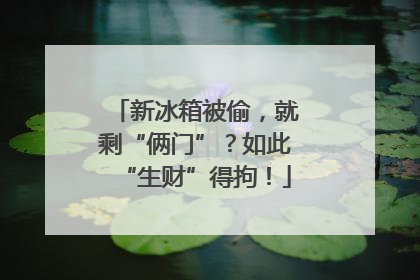 新冰箱被偷，就剩“俩门”？如此“生财”得拘！