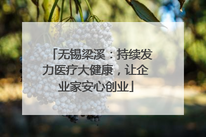 无锡梁溪：持续发力医疗大健康，让企业家安心创业