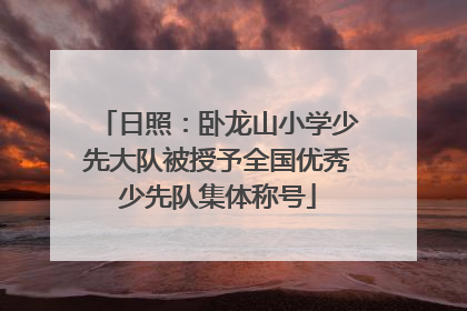 日照：卧龙山小学少先大队被授予全国优秀少先队集体称号