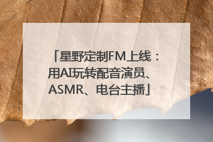 星野定制FM上线：用AI玩转配音演员、ASMR、电台主播