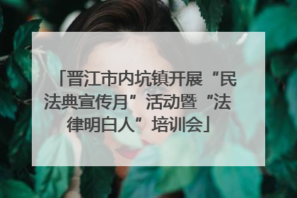 晋江市内坑镇开展“民法典宣传月”活动暨“法律明白人”培训会