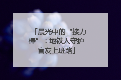 晨光中的“接力棒”：地铁人守护盲友上班路