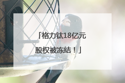 格力钛18亿元股权被冻结！