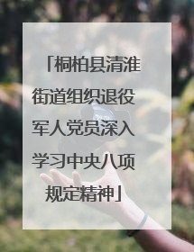 桐柏县清淮街道组织退役军人党员深入学习中央八项规定精神