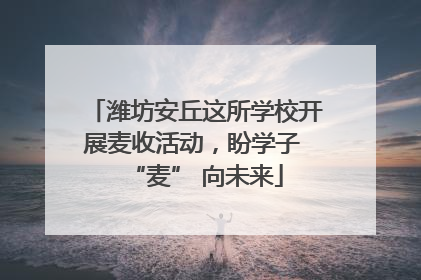 潍坊安丘这所学校开展麦收活动，盼学子 “麦” 向未来