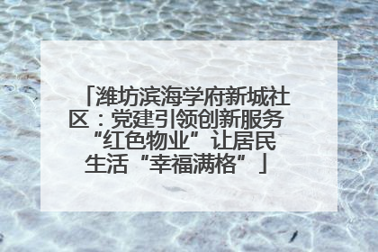 潍坊滨海学府新城社区：党建引领创新服务 “红色物业”让居民生活“幸福满格”