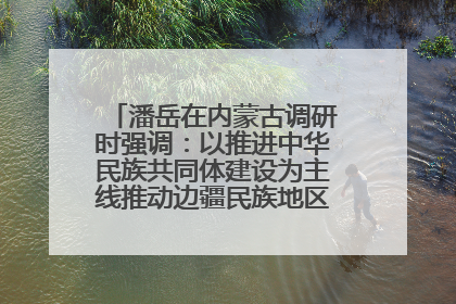 潘岳在内蒙古调研时强调：以推进中华民族共同体建设为主线推动边疆民族地区高质量发展