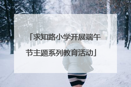 求知路小学开展端午节主题系列教育活动