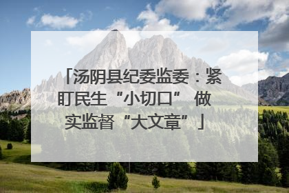 汤阴县纪委监委：紧盯民生“小切口” 做实监督“大文章”