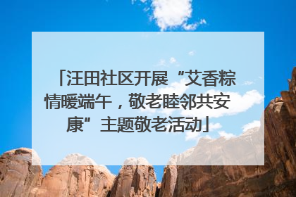 汪田社区开展“艾香粽情暖端午，敬老睦邻共安康”主题敬老活动