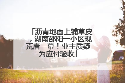 沥青地面上铺草皮，湖南邵阳一小区现荒唐一幕！业主质疑为应付验收