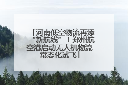 河南低空物流再添“新航线”！郑州航空港启动无人机物流常态化试飞