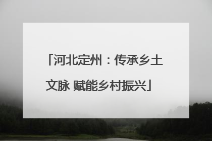 河北定州：传承乡土文脉 赋能乡村振兴