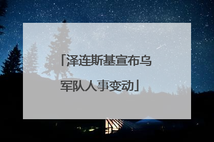 泽连斯基宣布乌军队人事变动