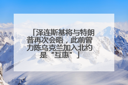 泽连斯基将与特朗普再次会晤，此前曾力陈乌克兰加入北约是“互惠”