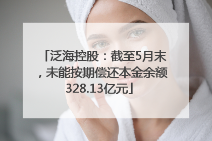 泛海控股：截至5月末，未能按期偿还本金余额328.13亿元