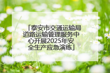 泰安市交通运输局道路运输管理服务中心开展2025年安全生产应急演练