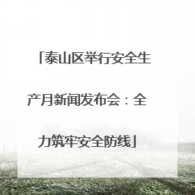 泰山区举行安全生产月新闻发布会：全力筑牢安全防线