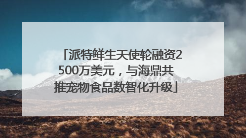 派特鲜生天使轮融资2500万美元，与海鼎共推宠物食品数智化升级
