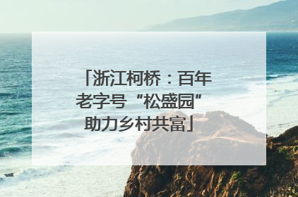 浙江柯桥：百年老字号“松盛园”助力乡村共富