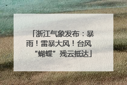浙江气象发布：暴雨！雷暴大风！台风“蝴蝶”残云抵达