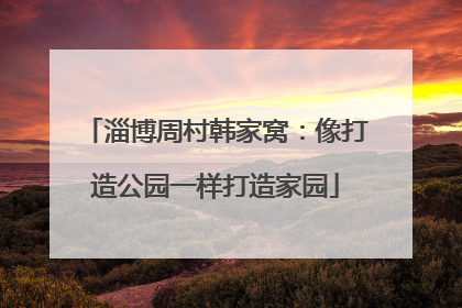 淄博周村韩家窝：像打造公园一样打造家园